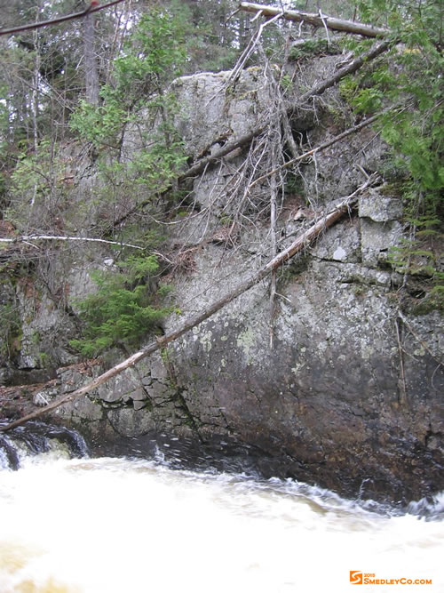 The opposite wall of the canyon.