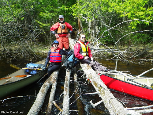 Photo op on a mid river blockage.