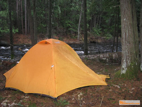 Riverside tent site.