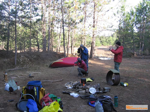 Photography crew in the middle of Algonquin..