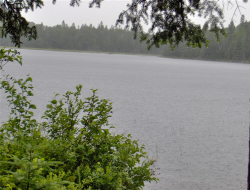 Passing rain shower.