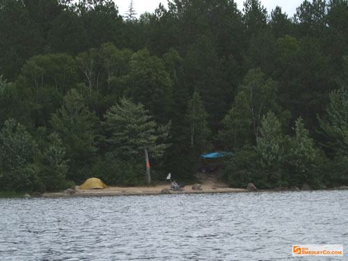 Beachfront campsite.