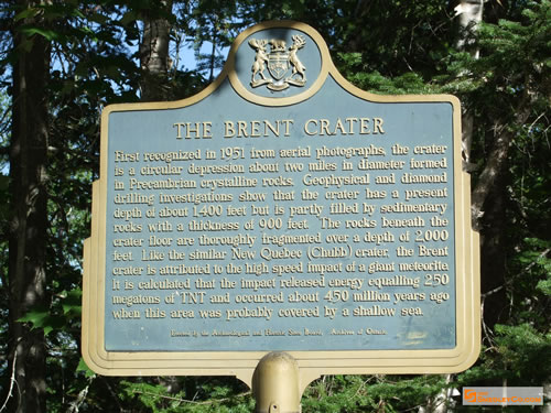 The Brent Crater signage.