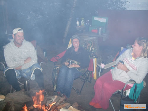 Smoky campfire made us giddy.