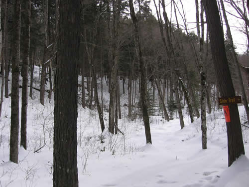 Side trail to the lake and camp site.