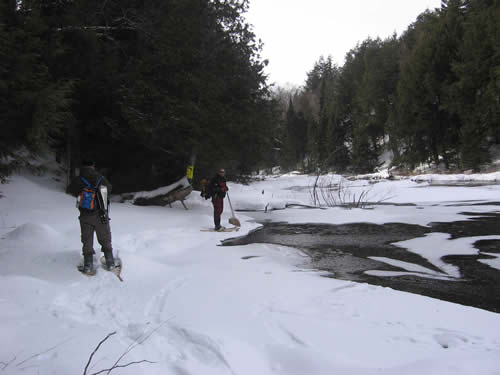 Approaching the start of the portage to Pardee Lake.