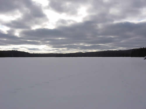 Lit up clouds over Head Lake.