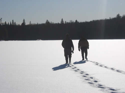 Mark and Mike heading back to camp at the end of the day.