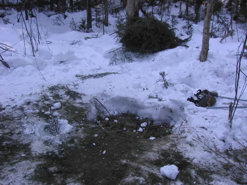 What's left of the tent site.