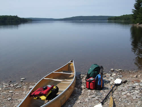 Ready to launch onto a quiet Kioshkokwi Lake.