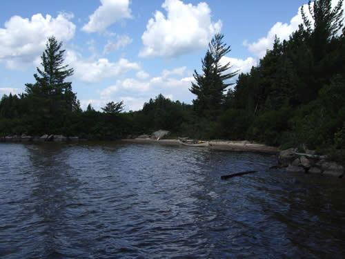 Small beach on north shore of Maple Lake.