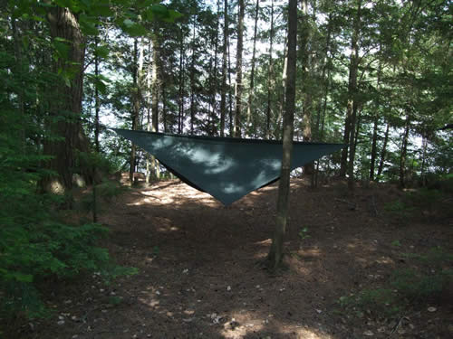 New hammock location, better wind protection.