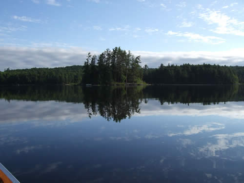 Small island camp site on Maple Lake.