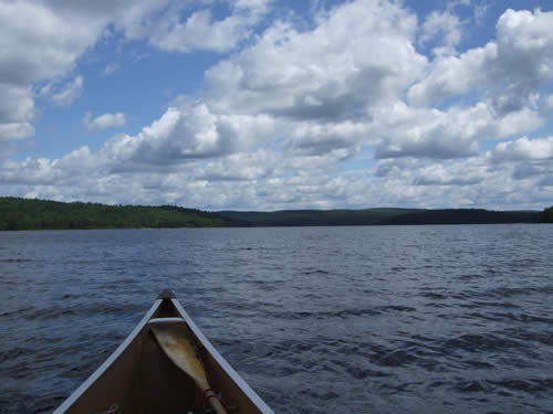 Into the wind on Kioshkokwi Lake.