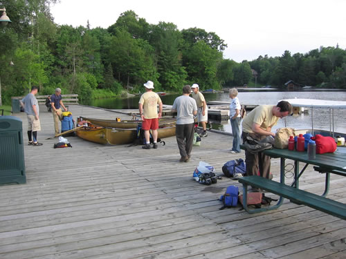 Preparing on dock.