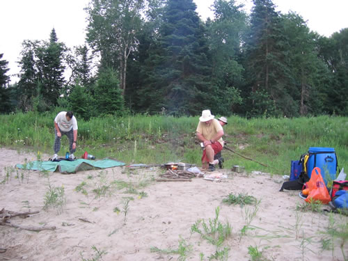 Getting dinner underway on the first night.