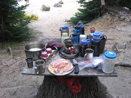 A full kitchen table.