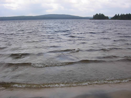 Wind and waves from the west.