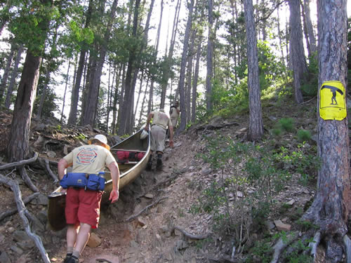 Steep climb to get to the rail bed.