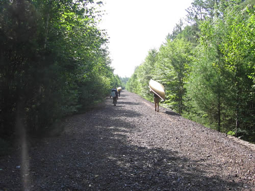 Walking the railroad bed.