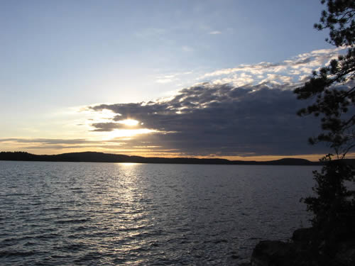 Sunset on Lake Lavieille.