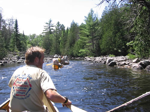 Rocky shore of Crow River.