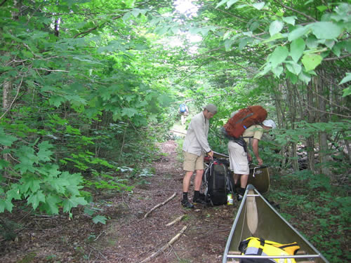 Finally getting started, portage to Hood Lake.