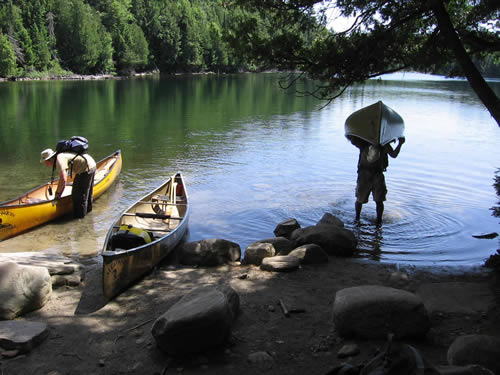 Loading up for the portage.