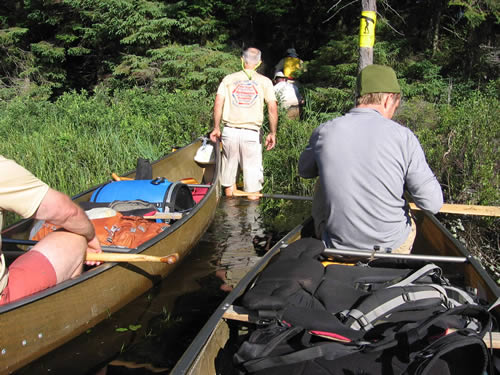 Swampy portage take out.