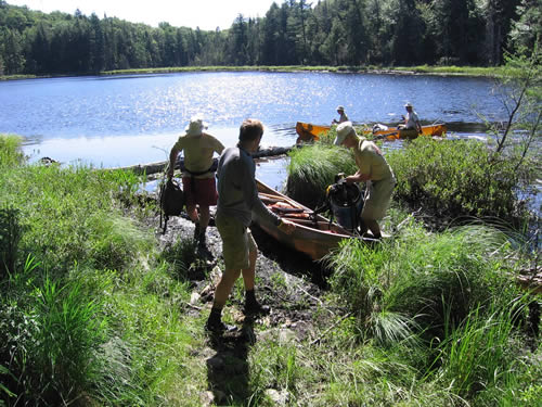 Another mucky portage take out.