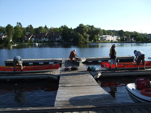 Getting ready to embark at the town docks.