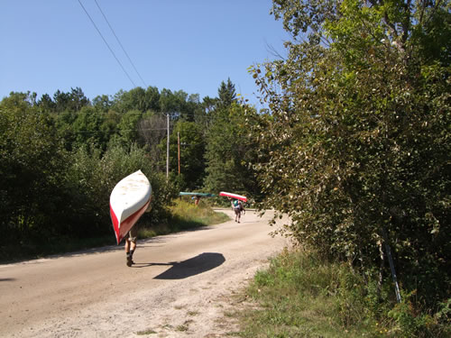 Setting off on an easy first portage.