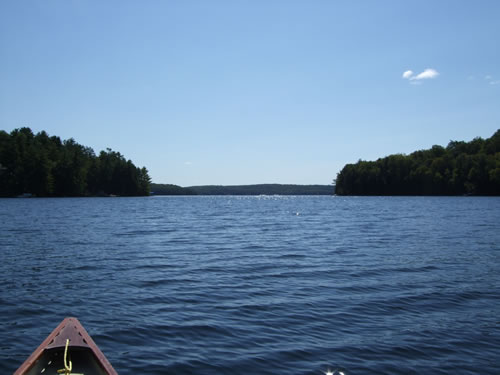 Paddling solo on Lake of Bays.