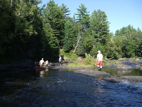 No more water to paddle, better find a portage.