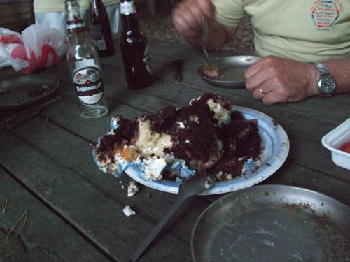 The remains of the cake.