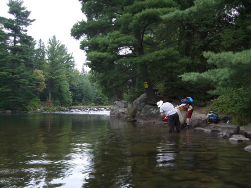 Preparing for Tea Lake Dam portage.