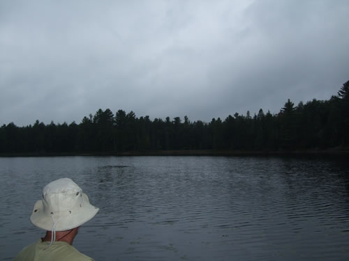 MarkS eyes the clouds before our departure.