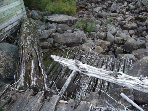 More of the old wooden dam.