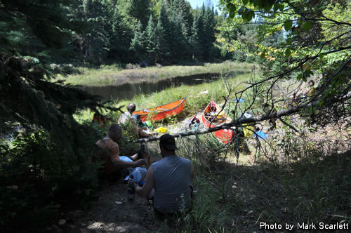 Lunch by the shore of Marion Lake.