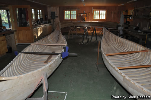 Inside the new Pathfinder canoe workshop.