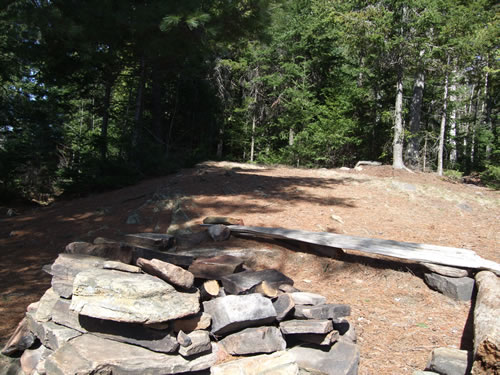 Potter Lake camp site, mid-lake, east shore.