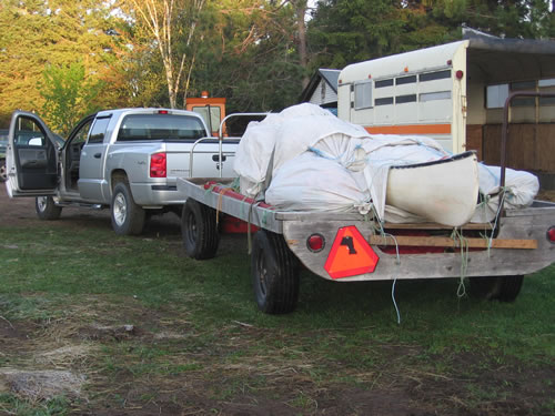 The easy way to portage a canoe.