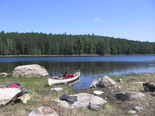 Launching onto May Lake.