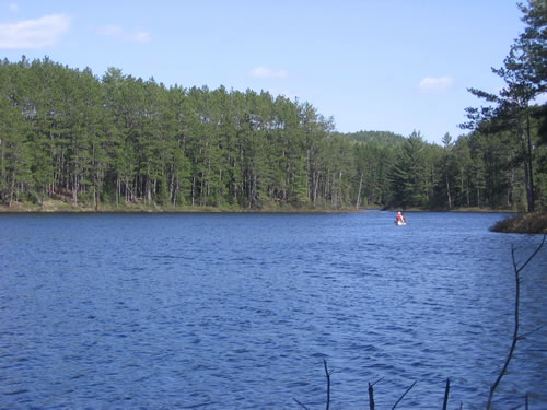 Paddling down North Branch Lake.