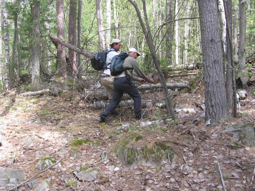 Pete and Markus clear the portage.