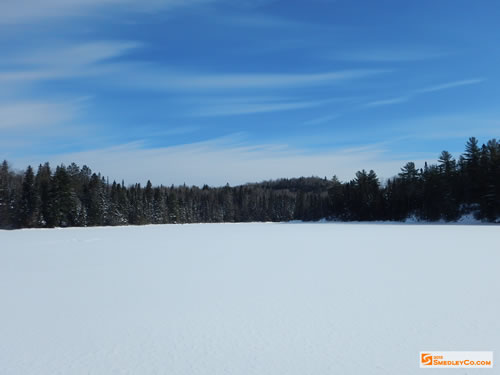 Clear skies made the lake surface very bright.