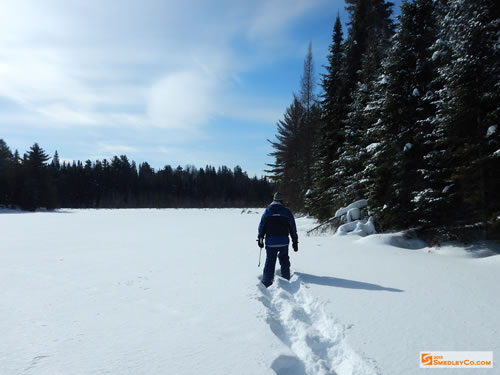 Markus heads down the lake to look for firewood.