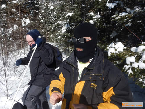 Jeff and I bundled up for the snowshoe trek.