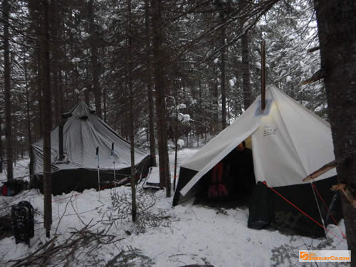 First winter trip with two hot tents.