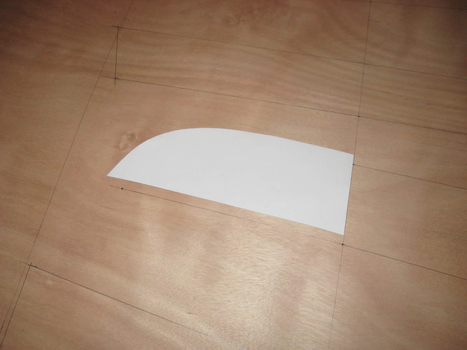 The template for the tip of plank #1.